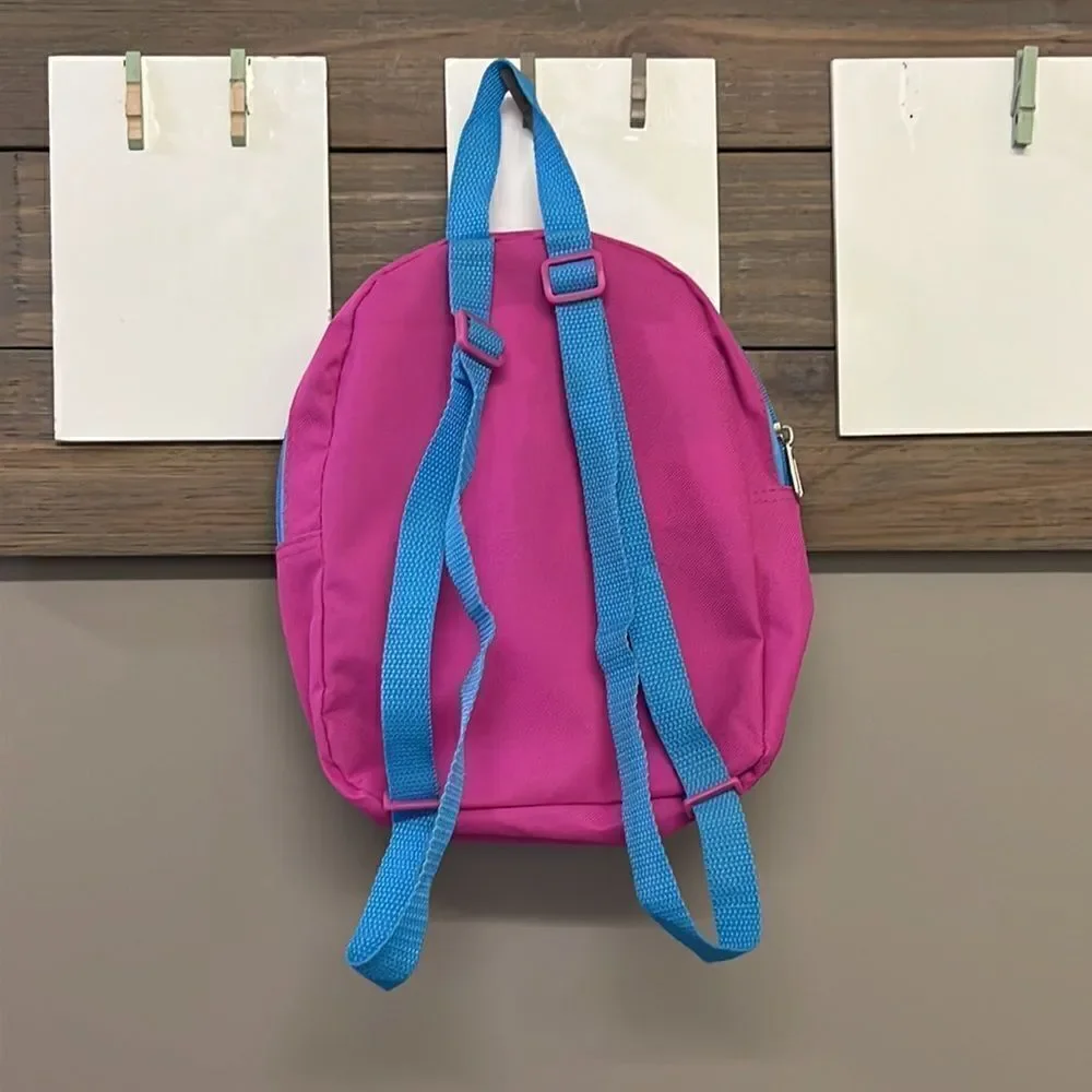 Disney Minnie Mouse Pink/Blue Mini Adjustable Backpack with 2 Paperback books